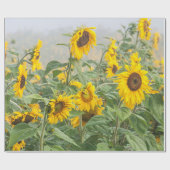 Zonnebloem Groen Geel Schitterende Ontvlechting Cadeaupapier (Vlak)