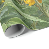 Zonnebloem Groen Geel Schitterende Ontvlechting Cadeaupapier (Rol Hoek)