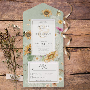 Zonnebloem Groen Geen Dinner All In One Uitnodiging