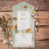 Zonnebloem Groen Geen Dinner All In One Uitnodiging