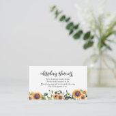Zonnebloem groen Herfst Baby shower Display Douche Informatiekaartje (Staand voorkant)