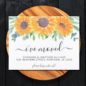 Zonnebloem groen Ik ben verhuisd Aankondigingskaart