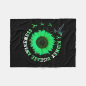 Zonnebloem Groen Lint Nierziekte Fleece Deken (Voorkant (Horizontaal))
