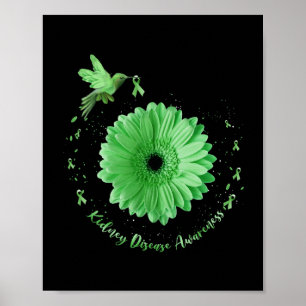 Zonnebloem Groen Lint Nierziekte Poster
