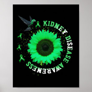 Zonnebloem Groen Lint Nierziekte Poster