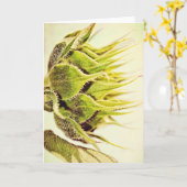Zonnebloem Groen Profiel Art Note Kaart (Gele Bloem)