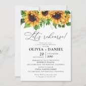 Zonnebloem groen repetitie diner uitnodiging (Voorkant)