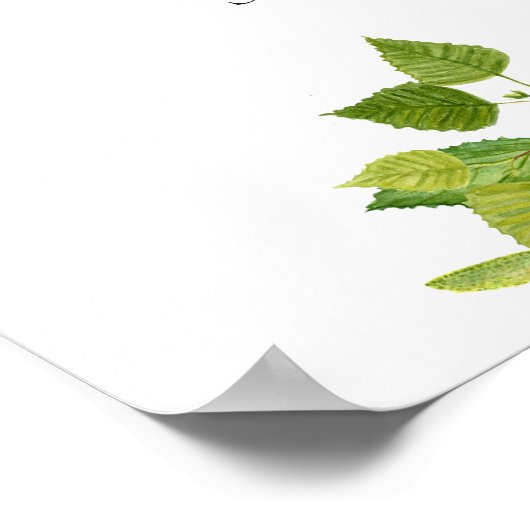 Zonnebloem Groene Bruiloftsbruiloft Ontvangstbord Poster (Hoek)