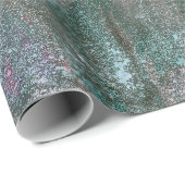 Zonnebloem  groene gegraveerde textuur ontkoppelin cadeaupapier (Rol Hoek)