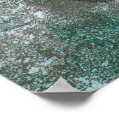 Zonnebloem  groene gegraveerde textuur ontkoppelin poster (Hoek)