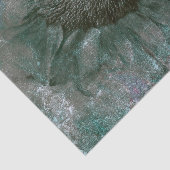 Zonnebloem  groene gegraveerde textuur ontkoppelin tissuepapier (Detail)