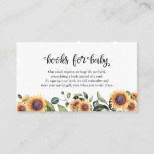 Zonnebloem Groene Herfst Baby Shower Boeken Voor B Informatiekaartje