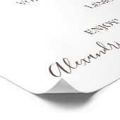 Zonnebloem Groene Huwelijksdranken Menukaart Bord Poster (Hoek)