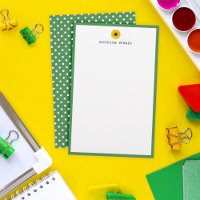 Zonnebloem Groene Rand Polka Dots Naam toevoegen