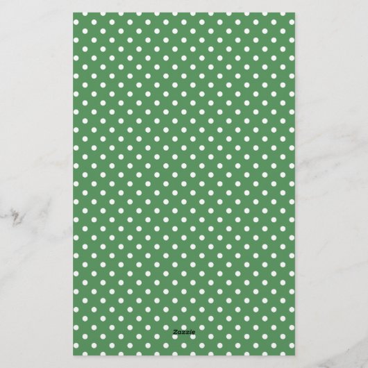 Zonnebloem Groene Rand Polka Dots Naam toevoegen Briefpapier (Achterkant)