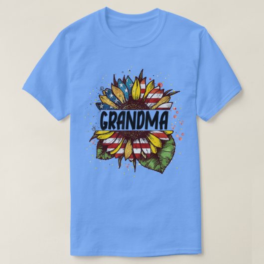 Zonnebloem Grootma 4 juli Patriotic Independen T-shirt (Design voorkant)