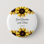 Zonnebloem Grootmoeder van de Bride Floral Ronde Button 5,7 Cm (Voorkant)