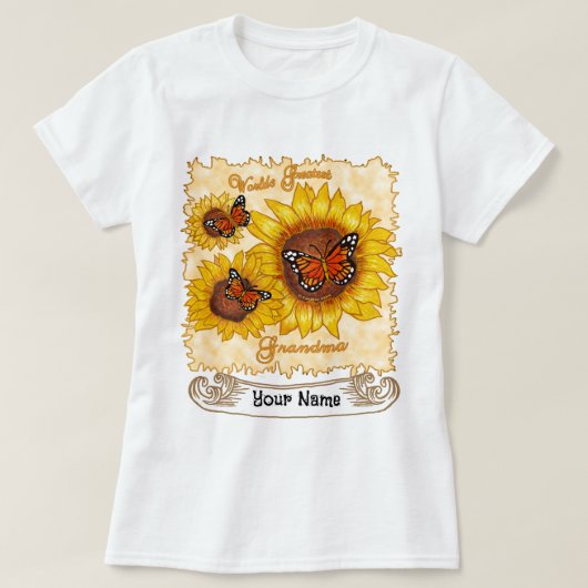 Zonnebloem Grootste Oma T-shirt (Design voorkant)