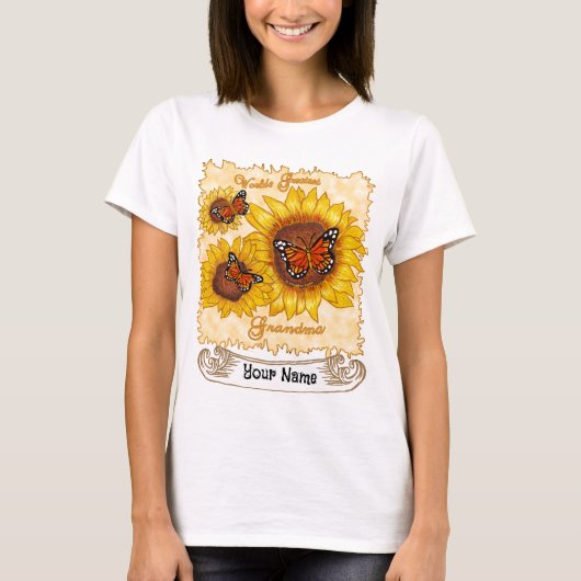 Zonnebloem Grootste Oma T-shirt (Voorkant)