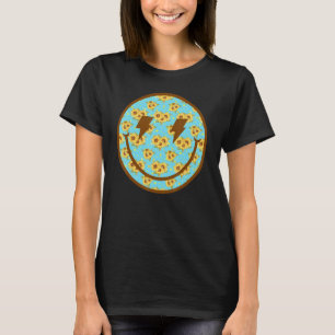 Zonnebloem Groovy Smile Gezicht Bolt Retro T-shirt