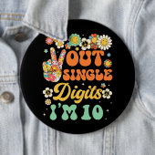 Zonnebloem Groovy Vrede Uit Enkele cijfers IM 10 B Ronde Button 6,0 Cm (In situ)