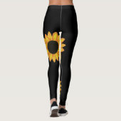 Zonnebloem Grote Actieve zwarte Leggings (Achterkant)