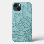 Zonnebloem Grote Blauwgroen Grafische Bloem Case-Mate iPhone Case (Achterkant)