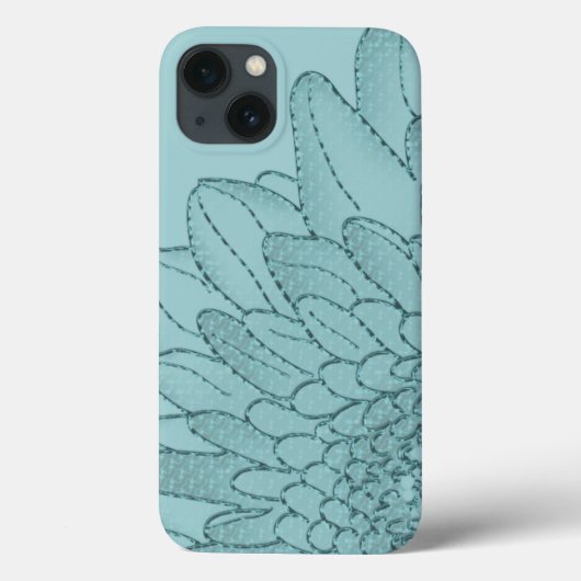Zonnebloem Grote Blauwgroen Grafische Bloem Case-Mate iPhone Case (Achterkant)