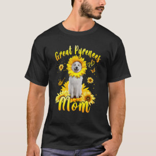 Zonnebloem Grote Pyreneeën Moeder Hond Moederdag T-shirt
