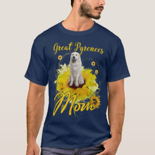 Zonnebloem Grote Pyreneeën Moeders Hondenliefhebbe T-shirt