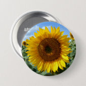 Zonnebloem Grote ronde Badge Button 7,6 Cm (Voorkant /achterkant)