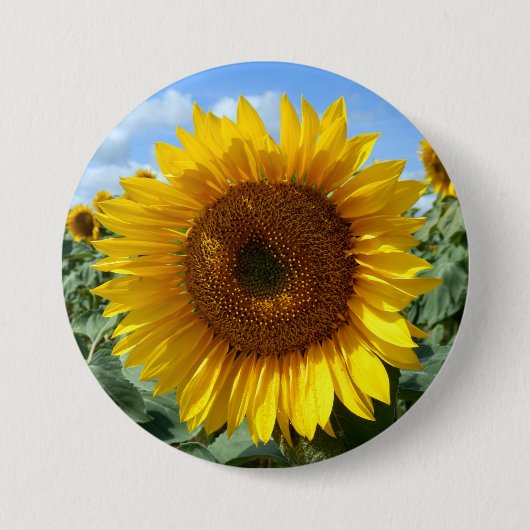 Zonnebloem Grote ronde Badge Button 7,6 Cm (Voorkant)