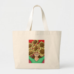 Zonnebloem Grote Tote Bag