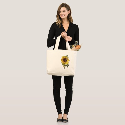 Zonnebloem Grote Tote Bag (Voorkant (model))