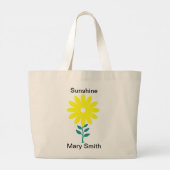 Zonnebloem Grote Tote Bag (Achterkant)