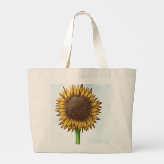  zonnebloem grote tote bag (Achterkant)