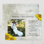 Zonnebloem Grunge Foto Vernieuwing Huwelijksgeloft Kaart (Voorkant / Achterkant)