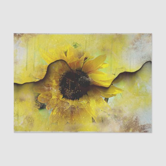 Zonnebloem Grunge | Ontkoppeling van kernpapier Tissuepapier (Voorkant)