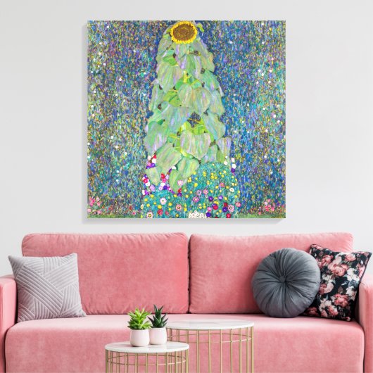 Zonnebloem | Gustav Klimt | Canvas Afdruk (Insitu (Woonkamer))