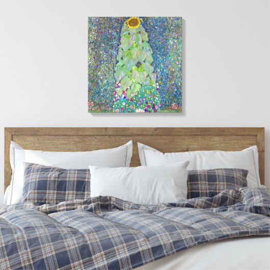 zonnebloem | Gustav Klimt | Canvas Afdruk (Insitu (Slaapkamer))