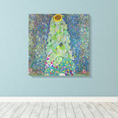 zonnebloem | Gustav Klimt | Canvas Afdruk (Insitu (Houten vloer))