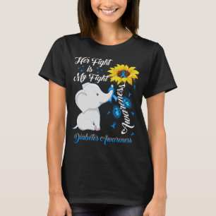 Zonnebloem haar strijd is mijn Diabetes T-shirt
