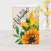 Zonnebloem Hallo herfst Kaart (Gele Bloem)