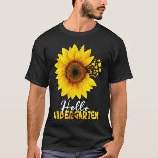 Zonnebloem Hallo Kindergarten Fijne eerste dag van T-shirt