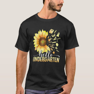 Zonnebloem Hallo Kindergarten Fijne eerste dag van T-shirt