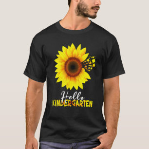 Zonnebloem Hallo Kleuterschool Gelukkige Eerste Da T-shirt