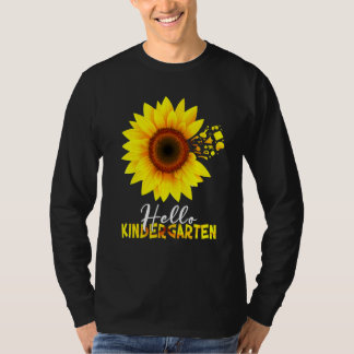 Zonnebloem Hallo Kleuterschool Gelukkige Eerste Da T-shirt