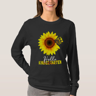 Zonnebloem Hallo Kleuterschool Gelukkige Eerste Da T-shirt