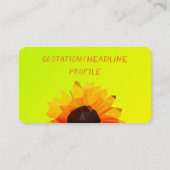 zonnebloem - Hallo visitekaartje (Achterkant)