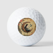Zonnebloem Halve Maan Koningin Golfballen (Voorkant)